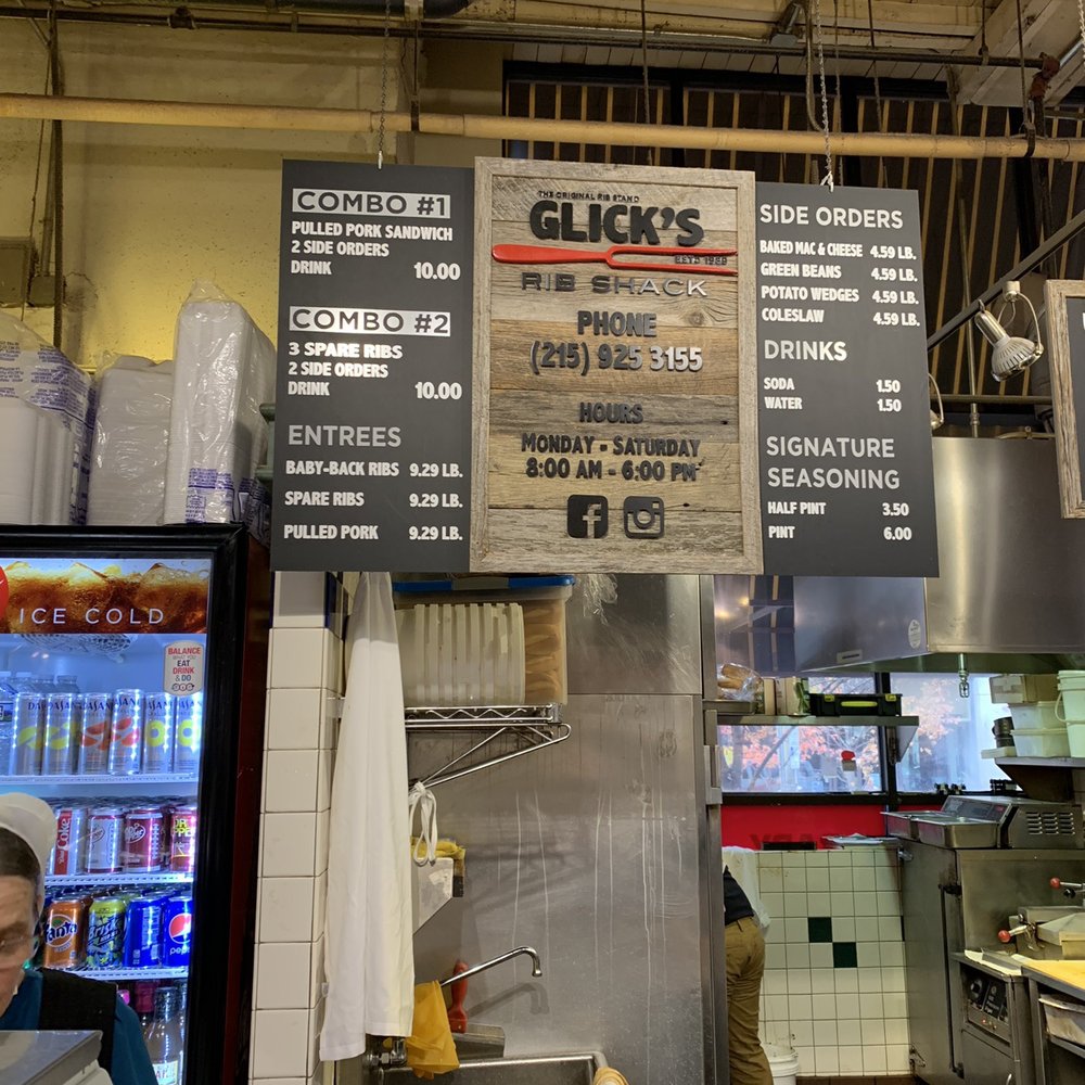 Glick’s Rib Shack - Menu board - Food Stands Near Me - Philadelphia, Pennsylvania
