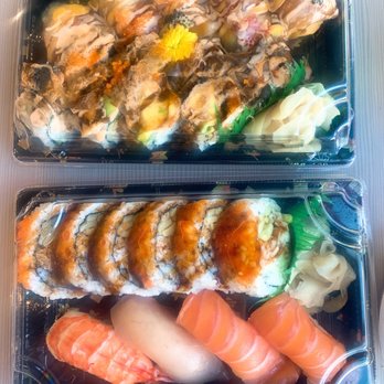 Tom Sushi - From top down: rainbow roll, black dragon roll BC combo - Sushi Bars Near Me - Vancouver, British Columbia Tom Sushi - From top down: rainbow roll, black dragon roll BC combo - Sushi Bars Near Me - Vancouver, British Columbia