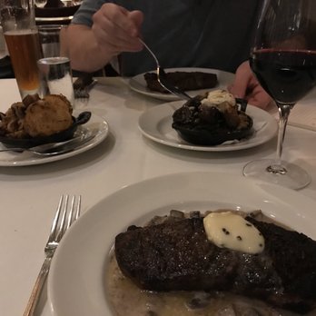 801 Chophouse - 12 oz steak Cognac Butter - Portabella Mushroom Ragout. Mushroom Pan Roast in the middle was amazing. Lyonnaise Potatoes were also good. - Steakhouses Near Me - Denver, Colorado
