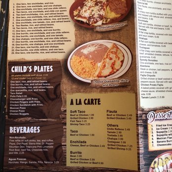 El Costal - Menu - Mexican Near Me - Tullahoma, Tennessee