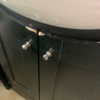 Elmer Construction - Nasty Bathroom vanity BEFORE - General Contractors Near Me