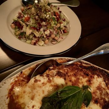 Alessandro's Italian - Eggplant Siciliano and chopped salad - Italian Near Me - Manhasset, New York