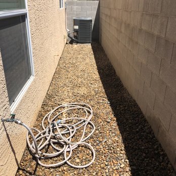 Dream Lawns - Back walkway area. Weed barrier and new rock. - Artificial Turf Near Me