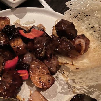 Buddakan - Black Pepper Beef  wok tossed rib eye, crispy bird's nest  Delicious! - Chinese Near Me - New York, New York