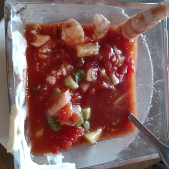 Mac's Acadian Seafood Shack - Delicious gazpacho veggie soup with added shrimp! I already ate one shrimp! I also took out dollop of sour cream and croutons! - Seafood Near Me - Saline, Michigan Mac's Acadian Seafood Shack - Delicious gazpacho veggie soup with added shrimp! I already ate one shrimp! I also took out dollop of sour cream and croutons! - Seafood Near Me - Saline, Michigan