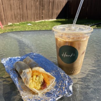 Hank's - Iced latte and breakfast taco - Coffee & Tea Near Me - Austin, Texas