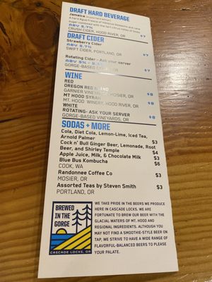 Menu photo 6 Thunder Island Brewing Cascade Locks, OR