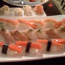 Sushiya - California Rolls in soy paper, Shrimp Tempura, Halibut and crab
