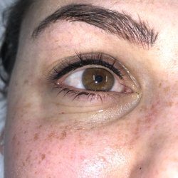 Bombshell Beauty Microblading & Permanent Cosmetics - Upper lash liner enhancement. Liner is only deposited in between the lashes, which gives a look of fuller lashes