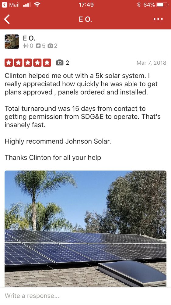 Slide of Johnson Solar