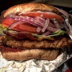 Wendy's - Homestyle Chicken Sandwich with Bacon, Cheese, Pickles and Onions
