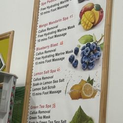 Sea Sea Beauty & Nail Spa - Menu of pedicures