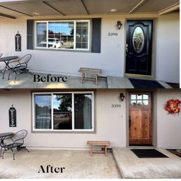 Exterior outside entrance of Mountain View Window & Door - Small changes make a big difference on this house. - Medford, Oregon Exterior outside entrance of Mountain View Window & Door - Small changes make a big difference on this house. - Medford, Oregon