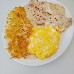 Capos Corner - Chicken Fried Steak and Eggs.