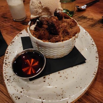 Rustic Root - Coffee Cake Bread Pudding with coffee gelato - New American Near Me - Woodbury, New York