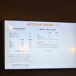 Artisan Mark Coffee + Goods - Menu board