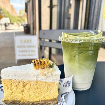 Chim Chim - Sweet Corn Cheesecake, Iced Matcha - Bakeries Near Me - New York, New York Chim Chim - Sweet Corn Cheesecake, Iced Matcha - Bakeries Near Me - New York, New York