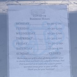 J J's Drive Thru Hamburgers - Hours