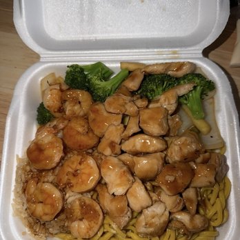 Hibachi Japan - Hibachi Chicken & Shrimp Teriyaki Sauce Half Fried Rice / Half Yakisoba Noodles - Japanese Near Me - Wake Forest, North Carolina Hibachi Japan - Hibachi Chicken & Shrimp Teriyaki Sauce Half Fried Rice / Half Yakisoba Noodles - Japanese Near Me - Wake Forest, North Carolina