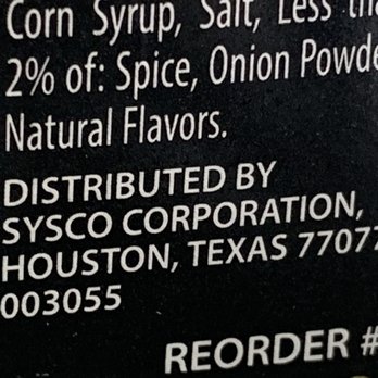 Tin Fish - Sysco strikes again with the off brand ketchup. - Seafood Near Me - Okeechobee, Florida Tin Fish - Sysco strikes again with the off brand ketchup. - Seafood Near Me - Okeechobee, Florida