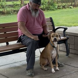 I don't think this guy has a permit and his dog is very aggressive. Be cautious if you see a dog on a leash inside of an off leash park.