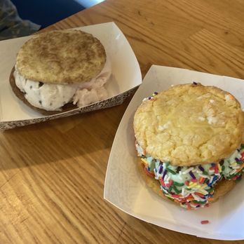 The Baked Bear - gooey butter cake cookies w/ mint chip snickerdoodle w/ cookies n cream & strawberry - Ice Cream & Frozen Yogurt Near Me - San Diego, California The Baked Bear - gooey butter cake cookies w/ mint chip snickerdoodle w/ cookies n cream & strawberry - Ice Cream & Frozen Yogurt Near Me - San Diego, California