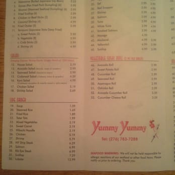 Yummy Yummy - Menu 1 - Japanese Near Me - Marion, Virginia Yummy Yummy - Menu 1 - Japanese Near Me - Marion, Virginia