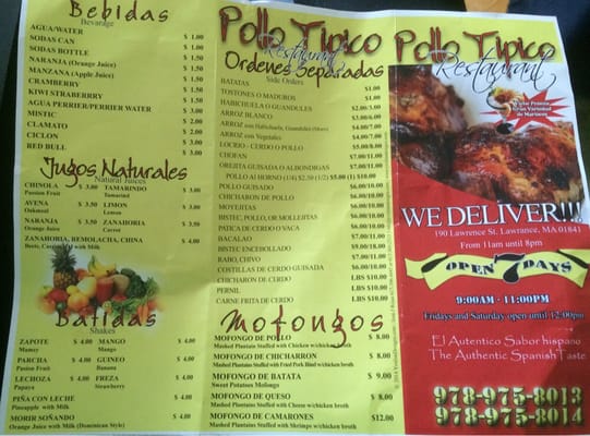 Menu photo 2 Pollo Tipico Lawrence, MA