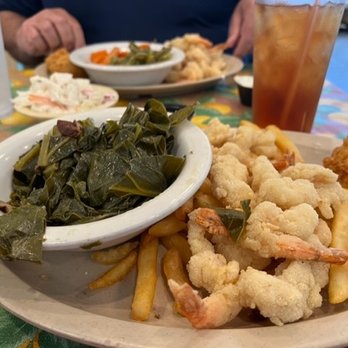Ned's Southside Kitchen - Fried Shrimp and Collard Greens. - New American Near Me - Saint Augustine, Florida Ned's Southside Kitchen - Fried Shrimp and Collard Greens. - New American Near Me - Saint Augustine, Florida