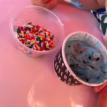 Afters Ice Cream - Half eaten Cookie Monster with sprinkled toppings. - Desserts Near Me - Pasadena, California Afters Ice Cream - Half eaten Cookie Monster with sprinkled toppings. - Desserts Near Me - Pasadena, California