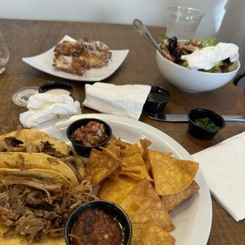 The Third Place Global Eatery - Carnitas tacos, garlic parm wings and Market salad - Coffee & Tea Near Me - Clovis, California