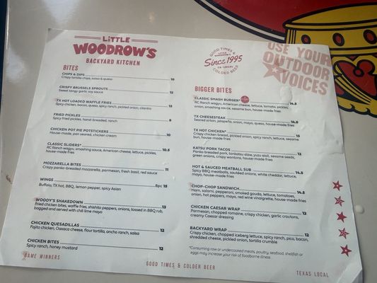 Menu photo 3 Little Woodrow's Frisco Frisco, TX Menu photo 3 Little Woodrow's Frisco Frisco, TX