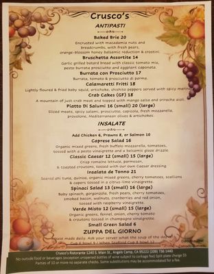 Menu photo 3 Crusco's Angels Camp, CA Menu photo 3 Crusco's Angels Camp, CA