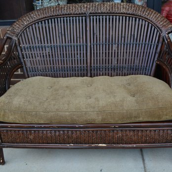 The Copper Poppy - Great for a covered porch! Older Pier 1 Bamboo/rattan loveseat. - Antiques Near Me - Orange, Virginia The Copper Poppy - Great for a covered porch! Older Pier 1 Bamboo/rattan loveseat. - Antiques Near Me - Orange, Virginia