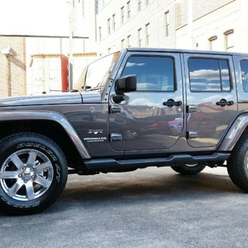Ai Vinyl Graphics & Mobile Electronics - Jeep Wrangler - high performance window film application 17% front doors / 35% over factory tinted glass - Car Stereo Installation Near Me - New Rochelle, New York Ai Vinyl Graphics & Mobile Electronics - Jeep Wrangler - high performance window film application 17% front doors / 35% over factory tinted glass - Car Stereo Installation Near Me - New Rochelle, New York