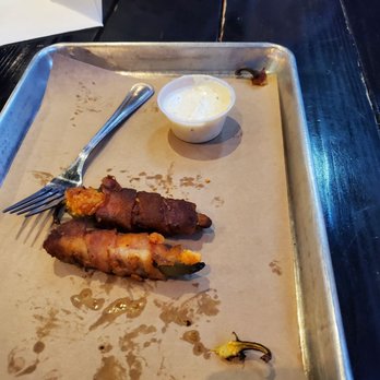 Sideways - Bacon wrapped Jalepenos stuffed with pimento cheese and homemade ranch dressing ~ so good! - Barbeque Near Me - Rockwall, Texas Sideways - Bacon wrapped Jalepenos stuffed with pimento cheese and homemade ranch dressing ~ so good! - Barbeque Near Me - Rockwall, Texas