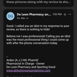 De Leon Pharmacy and Sporting Goods - This is what you call PROFESSIONALISM! WHAT A SHAME!