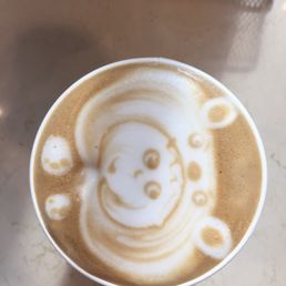 Very cool foam work on a latte!