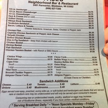 Paul's Neighborhood Bar - Menu to satisfy your curiosity - New American Near Me - Middleton, Wisconsin
