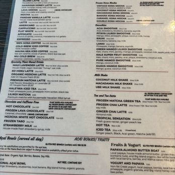 Island Vintage Coffee - Menu - Coffee & Tea Near Me - Kapolei, Hawaii