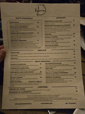 Menu photo 2 IL Tegamino Carmel-by-the-Sea, CA