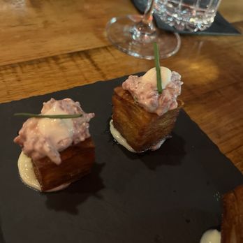Old Vines - Potato Pave Bites with Beef Tartar - Wine Bars Near Me - Naples, Florida Old Vines - Potato Pave Bites with Beef Tartar - Wine Bars Near Me - Naples, Florida