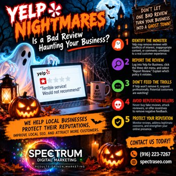 Spectrum Digital Marketing - Yelp Nightmares: How to Remove a Bad Review Before It Haunts Your Business! - Web Design Near Me - Rocklin, California Spectrum Digital Marketing - Yelp Nightmares: How to Remove a Bad Review Before It Haunts Your Business! - Web Design Near Me - Rocklin, California