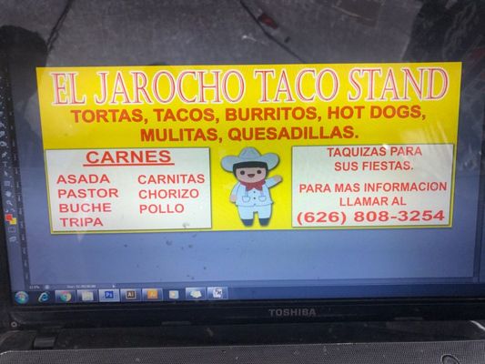 Menu photo 5 El Jarocho Taco Stand Pasadena, CA