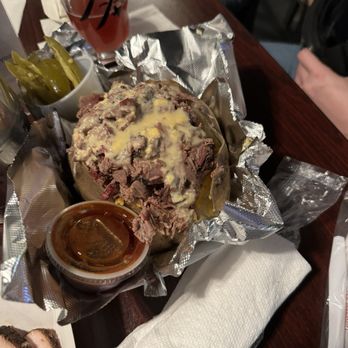 Heffernan BBQ - Loaded potato with brisket - Barbeque Near Me - Cypress, Texas Heffernan BBQ - Loaded potato with brisket - Barbeque Near Me - Cypress, Texas