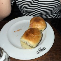 2 of 3 sliders, forgot to take a pic before eating 2 of 3 sliders, forgot to take a pic before eating