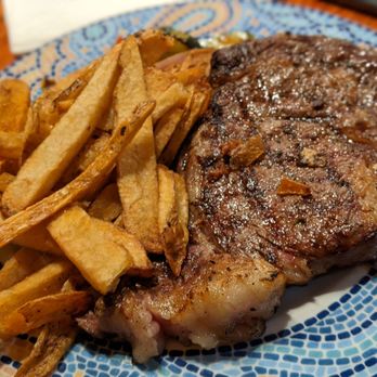 Stage Coach Grille - Ribeye steak. Comes with salad and one of the following: fries, mashed potatoes, baked potato. 3 out of 5 - Seafood Near Me - La Verkin, Utah Stage Coach Grille - Ribeye steak. Comes with salad and one of the following: fries, mashed potatoes, baked potato. 3 out of 5 - Seafood Near Me - La Verkin, Utah
