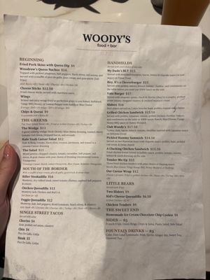 Menu photo 2 Woody's Food + Bar Birmingham, AL