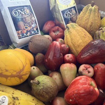 Ono Organic Farms - Box of fruits to take back with you. - Fruits & Veggies Near Me - Hana, Hawaii