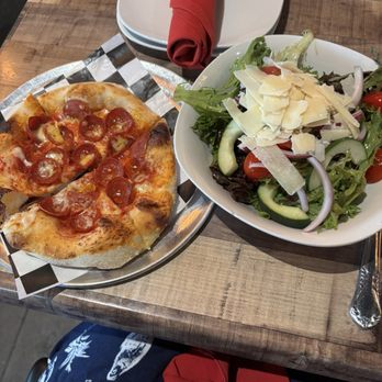 Charred Pie - Pepperoni 7 inch pizza with a half a salad. - Pizza Near Me - Oro Valley, Arizona Charred Pie - Pepperoni 7 inch pizza with a half a salad. - Pizza Near Me - Oro Valley, Arizona